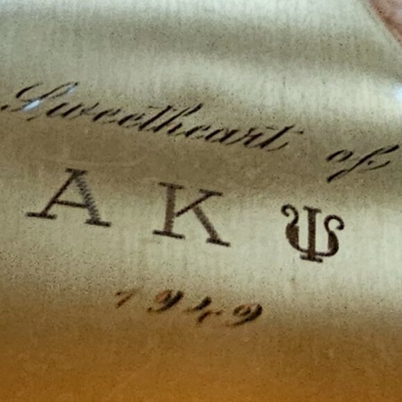 Vintage 1949 Elgin American Zodiac Compact – Sweetheart of AKΨ + Original Puff - Picture 3 of 11